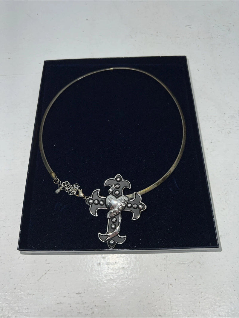 New Women’s Montana Silversmiths Silver Black Faith Cords Necklace. NC1183 A-57