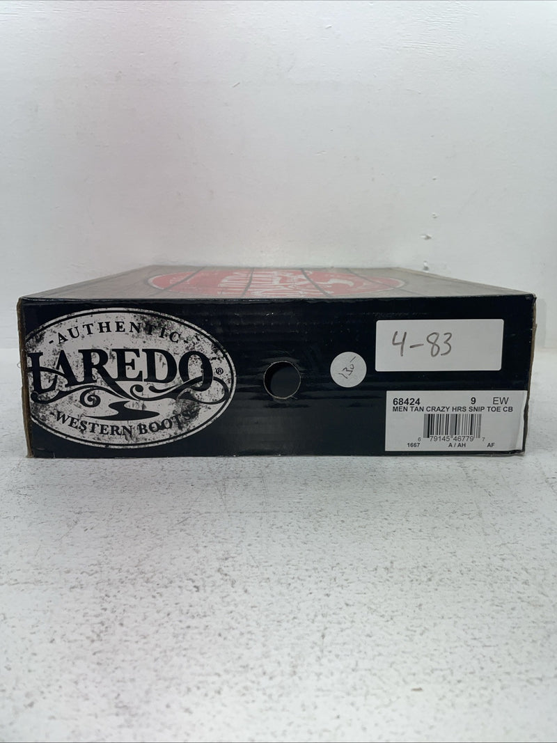 New Men’s Brown Laredo Cowboy Boots. 68242 9 E W. 4-83