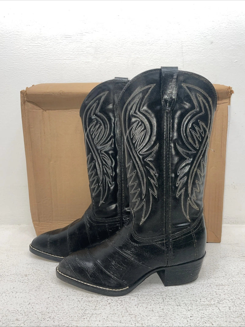 New Men’s Black Bronco Cowboy Boots. 1920 7 E E. 1-54