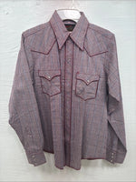 New Kids Champion Western Red Design Long Sleeve Pearl Snap Size 18 CC-116
