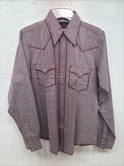 New Kids Champion Western Red Design Long Sleeve Pearl Snap Size 18 CC-116