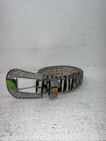 New Black And White Genuine Leather Nocona Rainbow Bling M Belt #N1330999 Z-27