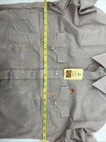 New Men’s H Bar C Brown Long Sleeve Pearl Snap 16 X 36 Large CC-63