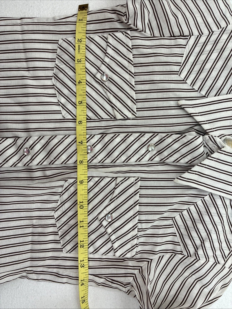 New Kids Kangaroo Brown Stripe long Sleeve Pearl Snap Size 8 DD-136