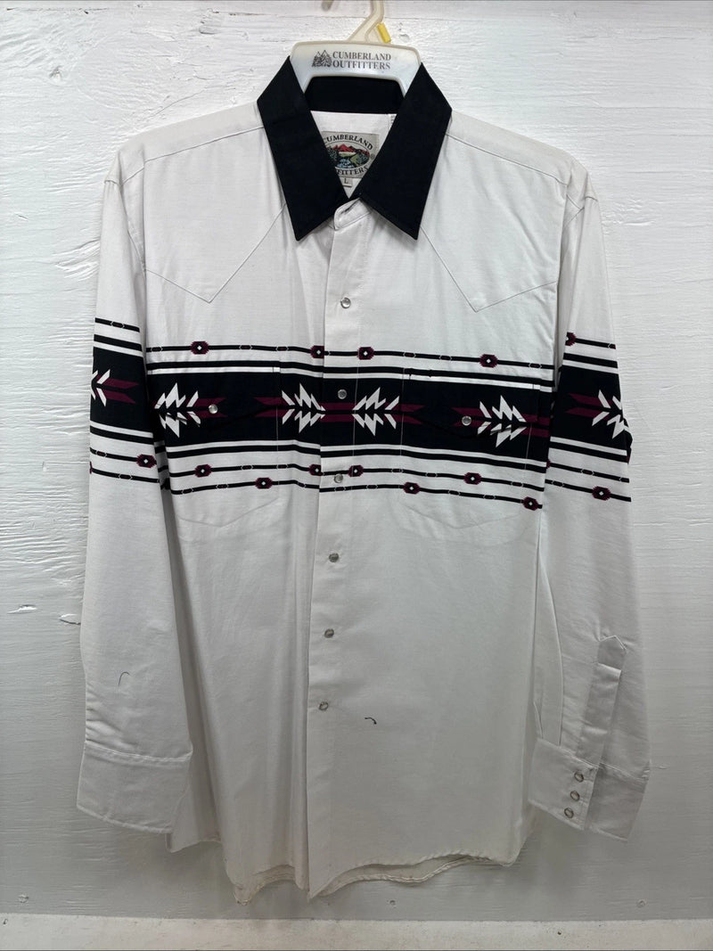 New Men’s Cumberland Western Designed Long Sleeve Pearl Snap Large CC-49