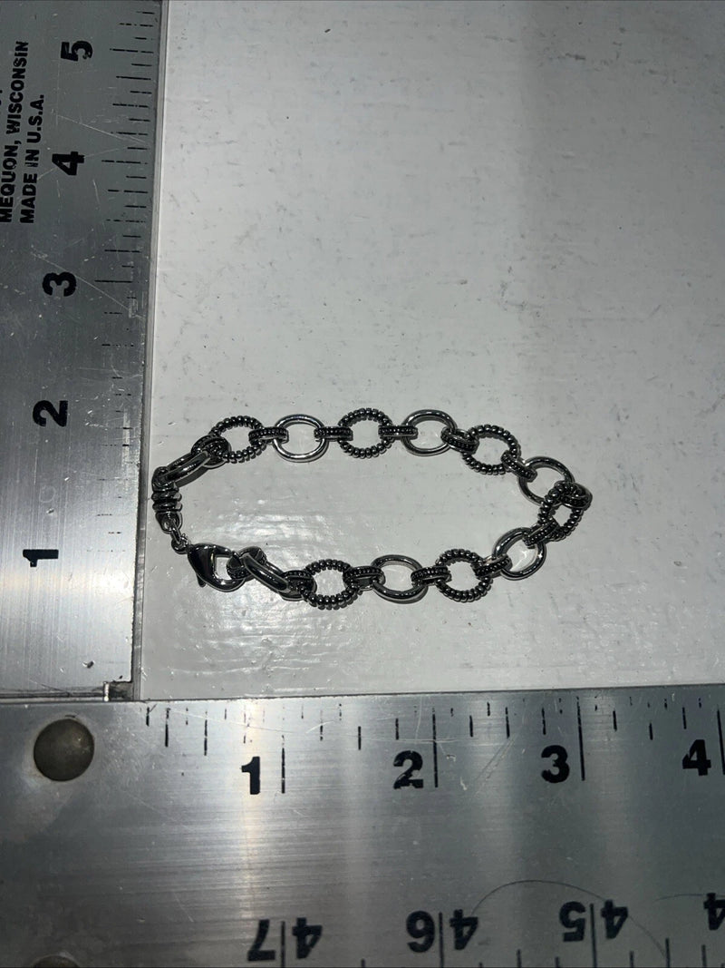 New Women’s Montana Silversmiths Silver Beaded Oval Bracelet. BC1050 A-1