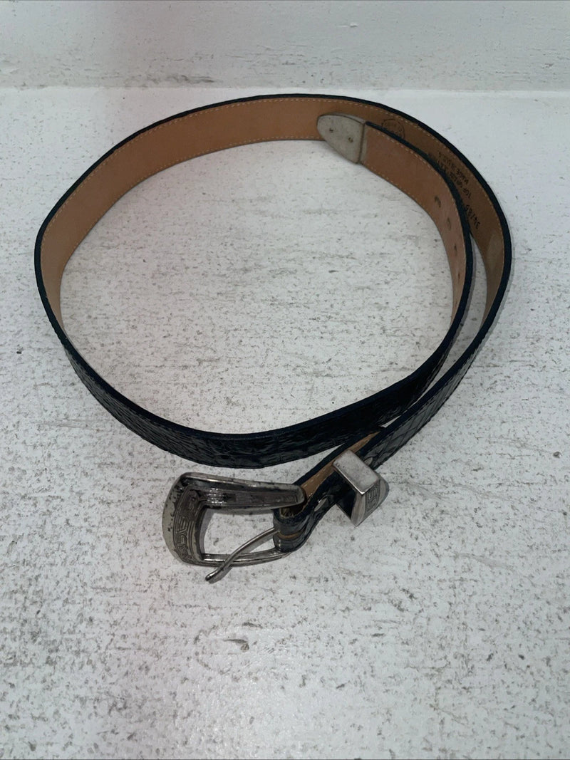 New Black Genuine Leather Dan Post Tooled Belt 34” #5820-01 Z-6