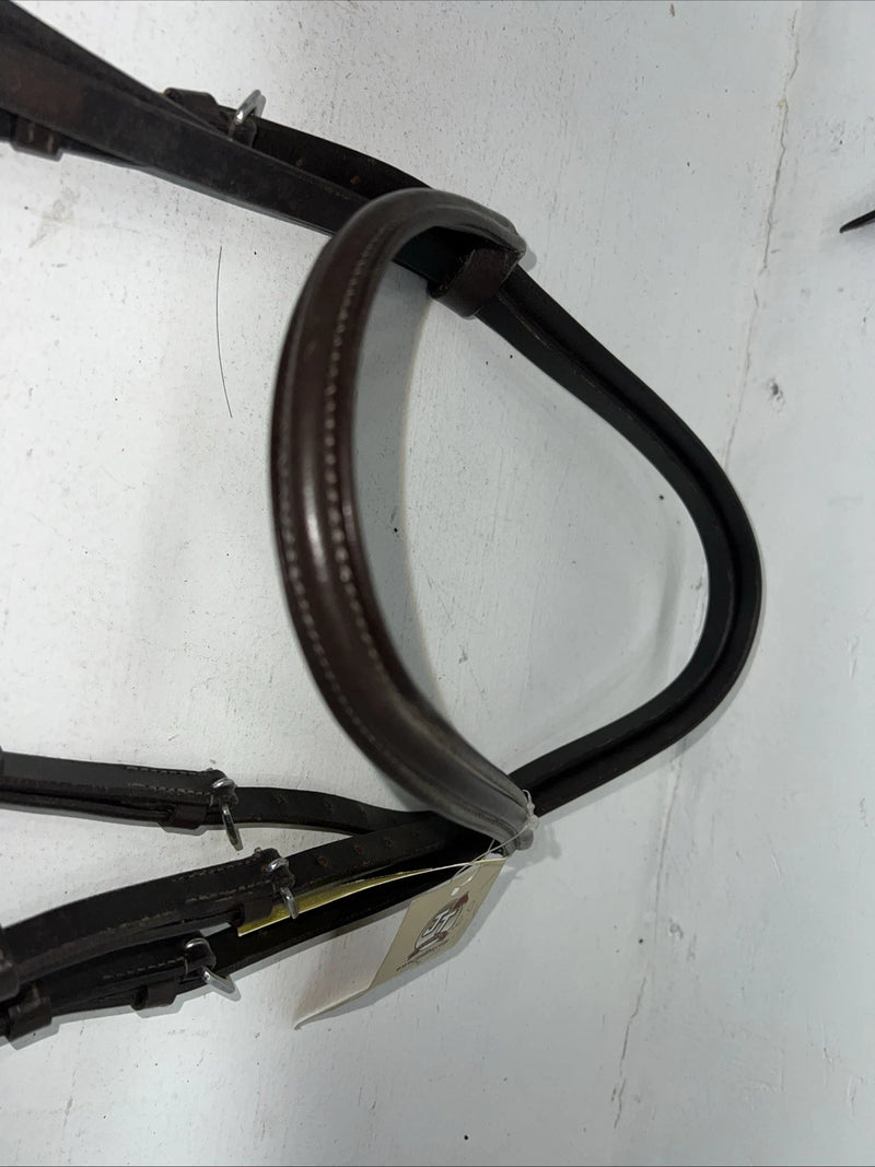 New Silver Fox Brown Draft Snaffle Bridle #20-8555-7 BB-14