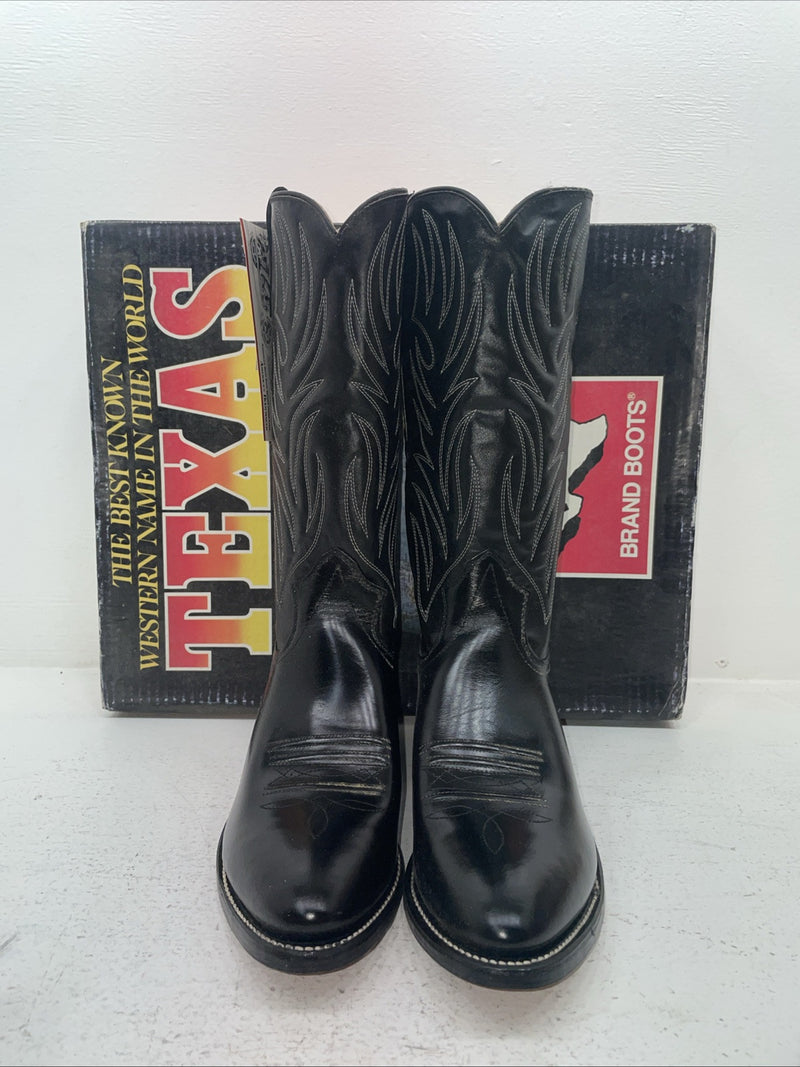 New Men’s Black Texas Brand Cowboy Boots. 5010 9.5 9 1/2 D. 5-12