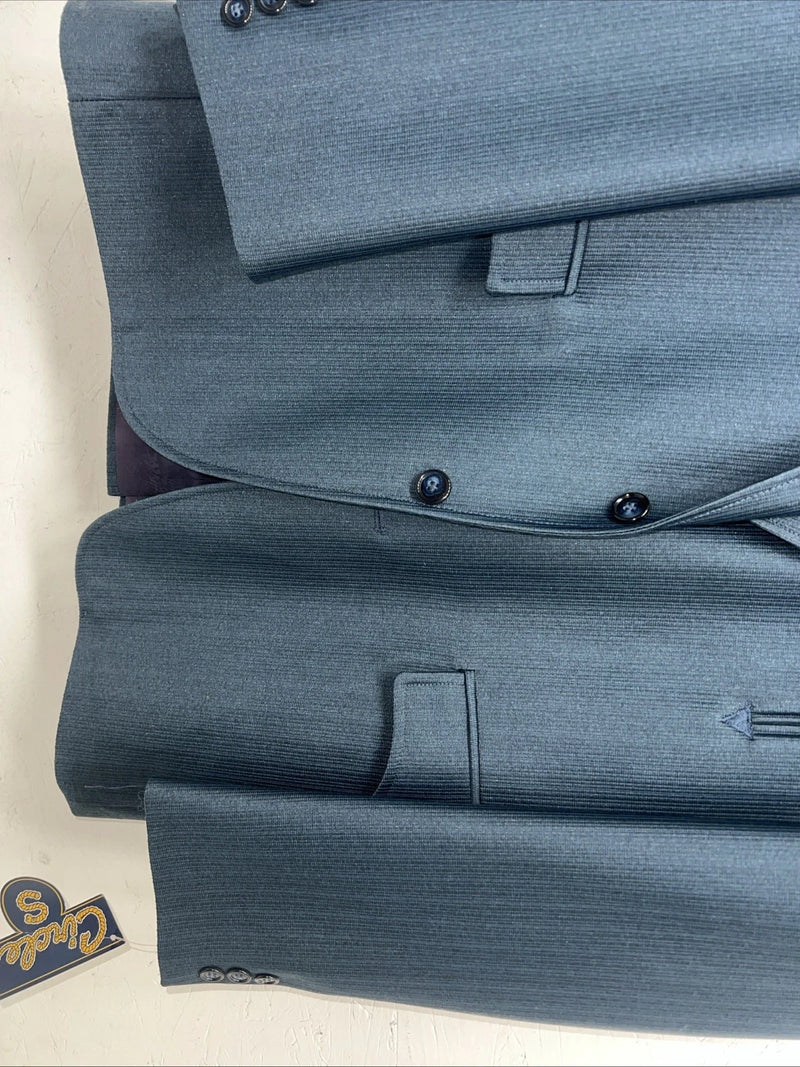 New Men’s Circle S Blue Suit Jacket 40L #25832 II-602