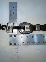 New Black Genuine Leather Nocona Silver Pendent 24” Belt #915 NN-33