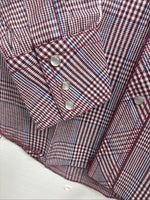 New Kids Champion Western Red Plaid Long Sleeve Pearl Snap Size 6 DD-50