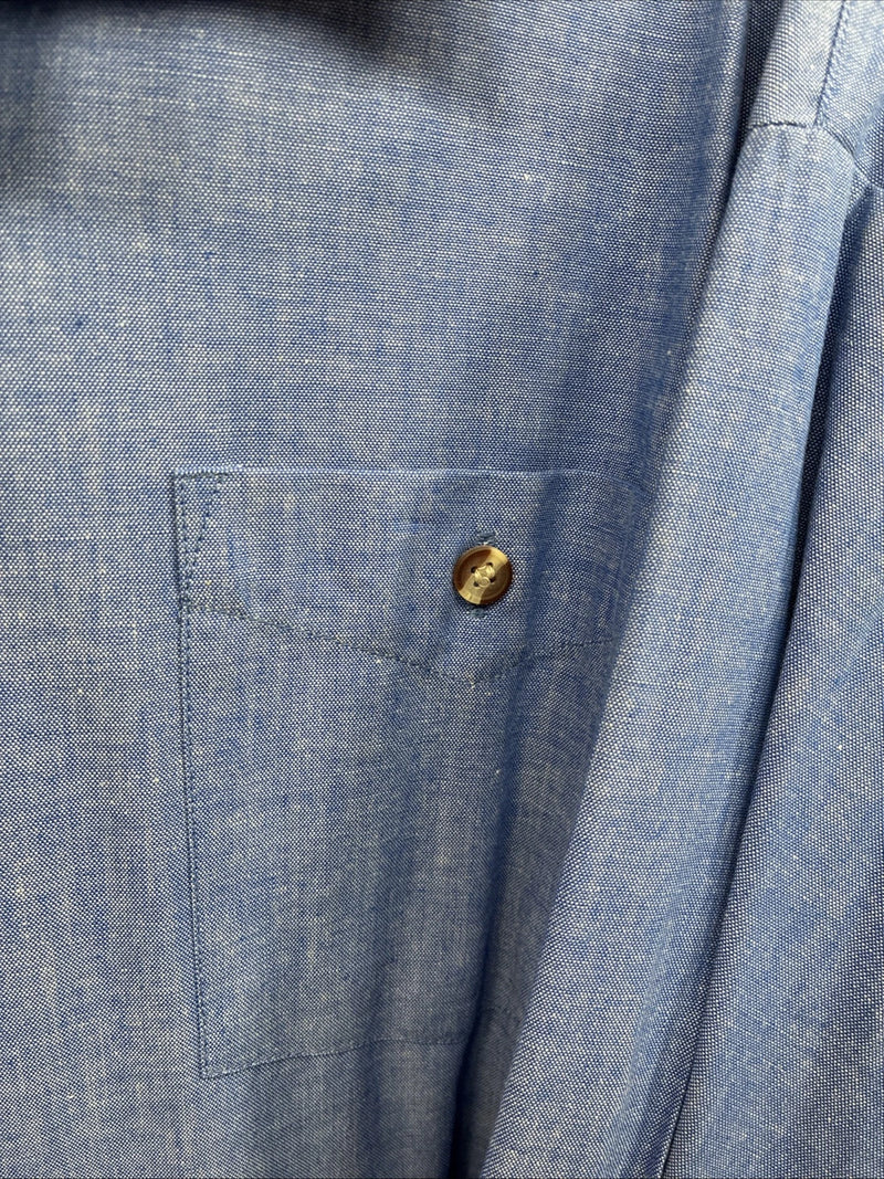 New Men’s ELY Blue Jean Color Long Sleeve Button Up 20.5 X 36 4XL E-50