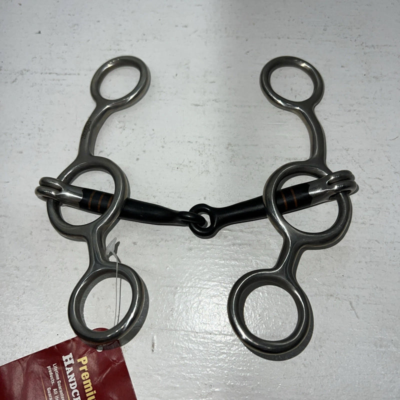 New Tough 1 5” Sweet Iron Junior Cow horse Snaffle Bit Copper Strips. #25094 U-3