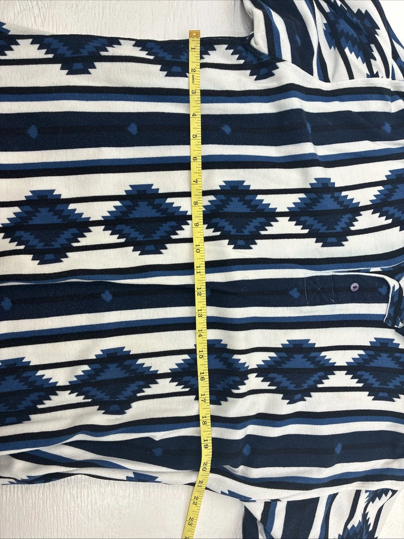 New Men’s Panhandle White Blue Western Shorts Sleeve Polo Shirt Large V-91