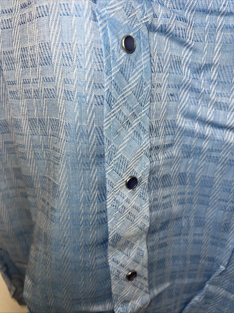 New Men’s Blue Karman Short Sleeve Pearl Snap Shirt. 15 M P-79