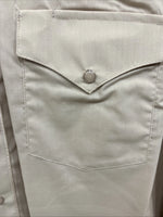 New Men’s White Horse Brown Embroidered Long Sleeve Pearl Snap Medium K-59