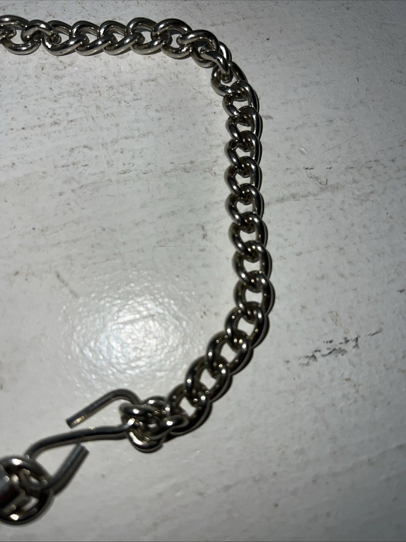 New Black Split Leather Chain Belt Wallet P-500