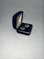 New Women’s Montana Silversmiths Silver Black Gold Round Earrings. ER354 A-36