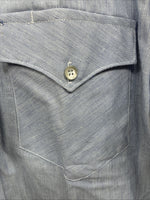 New Men’s Circle A Blue White Long Sleeve Button Up 15 X 34 Medium T-69