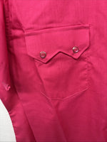 New Women’s White Horse Pink Short Sleeve Pearl Snap Medium YY-13
