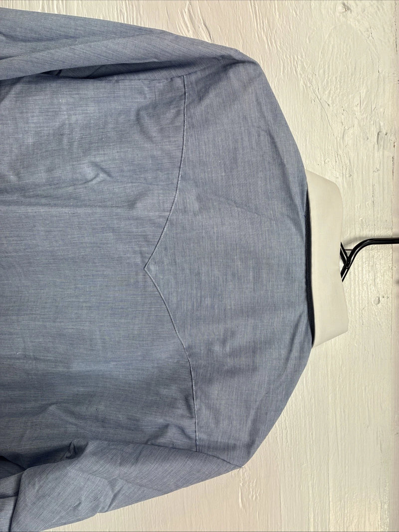 New Men’s Circle A Blue White Long Sleeve Button Up 15 X 34 Medium T-69