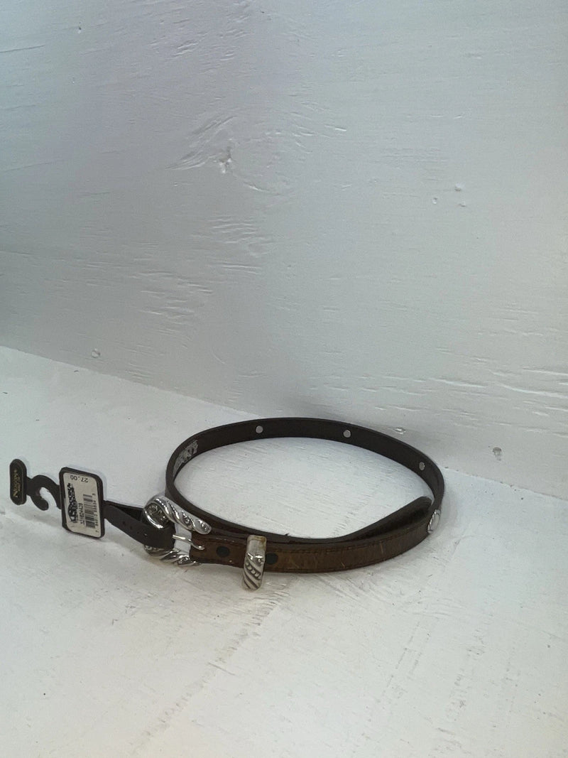 New Brown Genuine Leather Nocona Silver Pendent 28” Belt #3216244 JJ-119