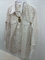 New Men’s Dickson Jenkins White Design Long Sleeve Pearl Snap 17.5 XL CC-57