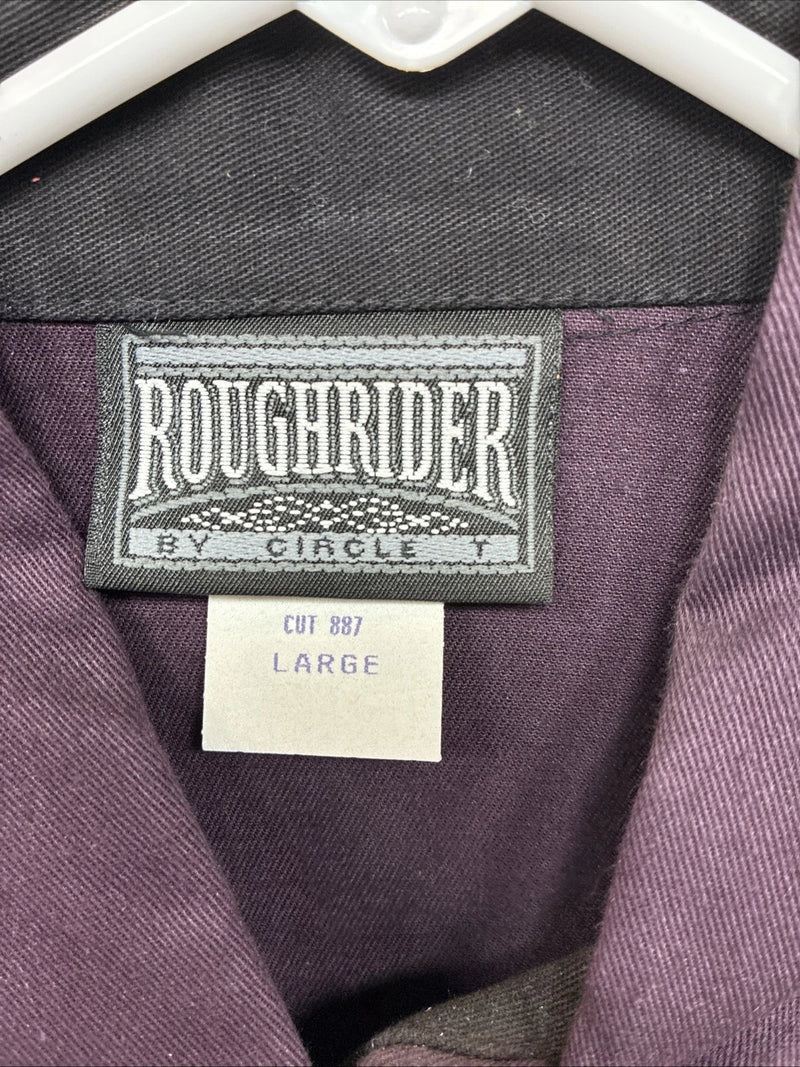 New Women’s Rough rider Purple Long Sleeve Button Up Size Large TT-74
