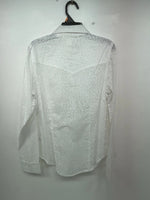 New Women’s White Cumberland Outfitters Long Sleeve Button Up Shirt M 3B-36