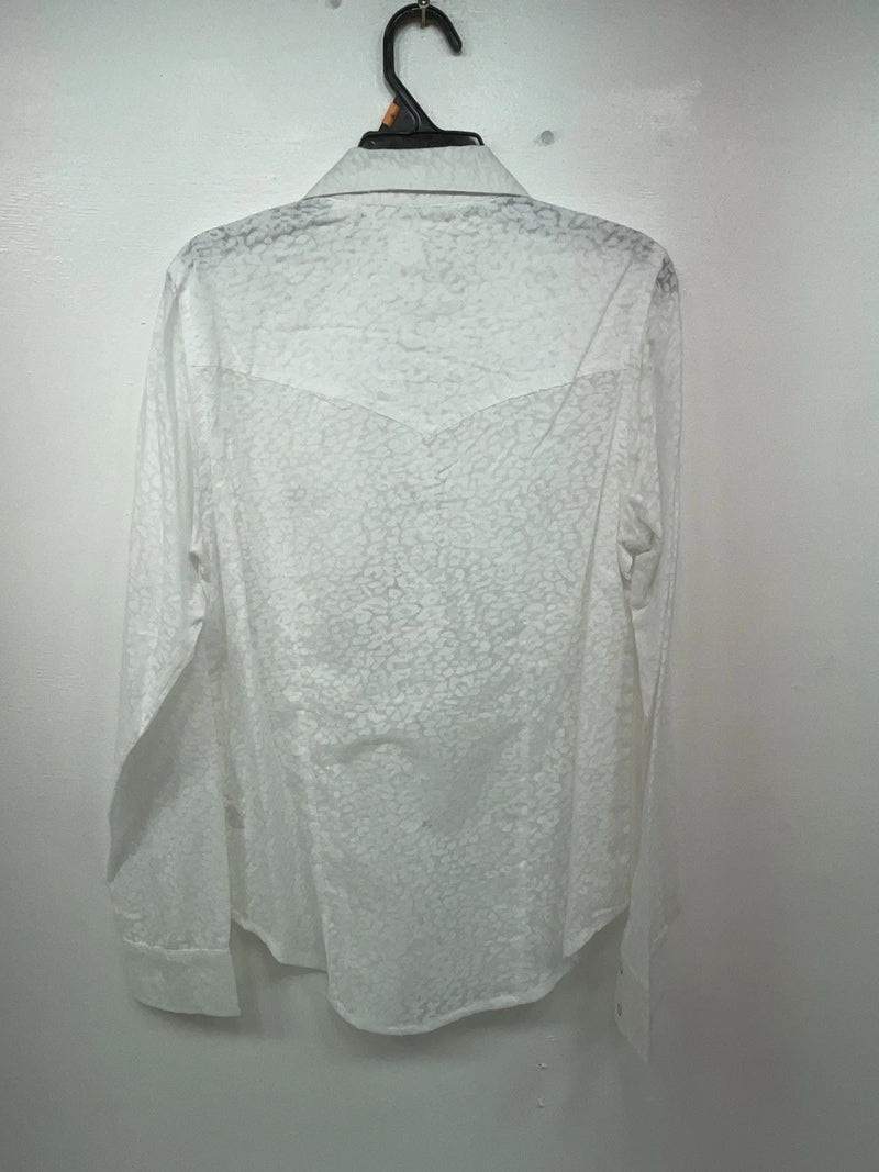 New Women’s White Cumberland Outfitters Long Sleeve Button Up Shirt M 3B-36