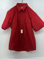 New Men’s Red ELY Cattleman Pearl Snap Short Sleeve Shirt. 16.5 Large P-37