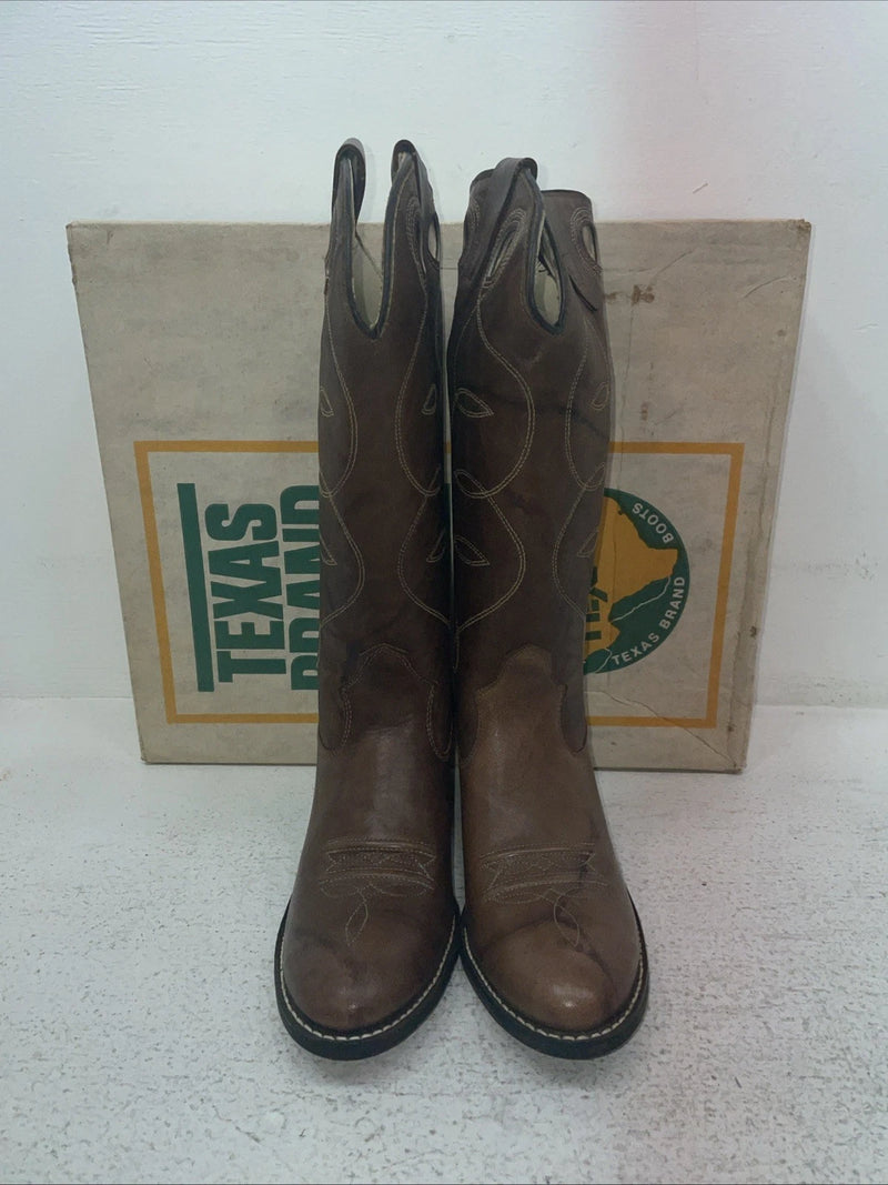 New Youth Brown Texas Brand Cowboy Boots. B 191 5.5 5 1/2 B. 2-142