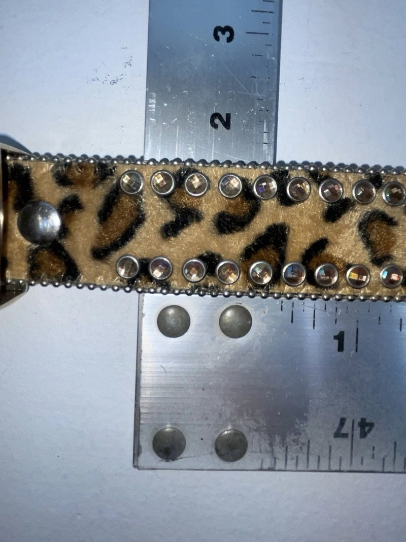 New Leopard Print Genuine Leather Blazin Roxx Bling S Belt #N1330999 Z-51
