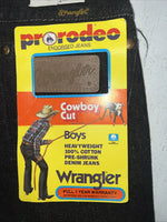 New Boys Black Wrangler Pro Rodeo Cowboy Cut Jeans. 9/22 1/2 B-17