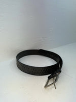 New Black Genuine Leather Tooled 34” Belt #UN605 JJ-11