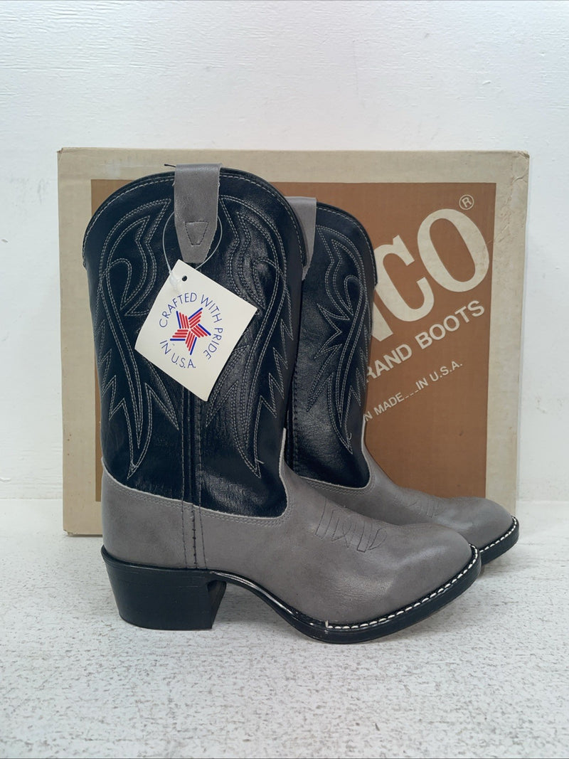New Youth Gray Bronco Cowboy Boots. B 1892 4 D. 2-118