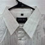 New Men’s White Horse White Stripe Long Sleeve Pearl Snap Large AA-77