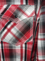 New Men’s Red ELY 1878 Long Sleeve Pearl Snap Shirt. XL S-23