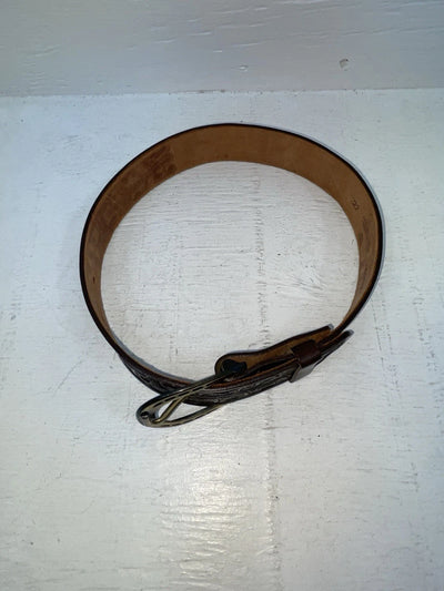New Brown Genuine Leather Tooled 22” Belt #6400B NN-81