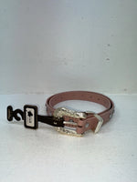 New Pink Genuine Leather Nocona Silver Bling 34” Belt #N1344999 Z-90