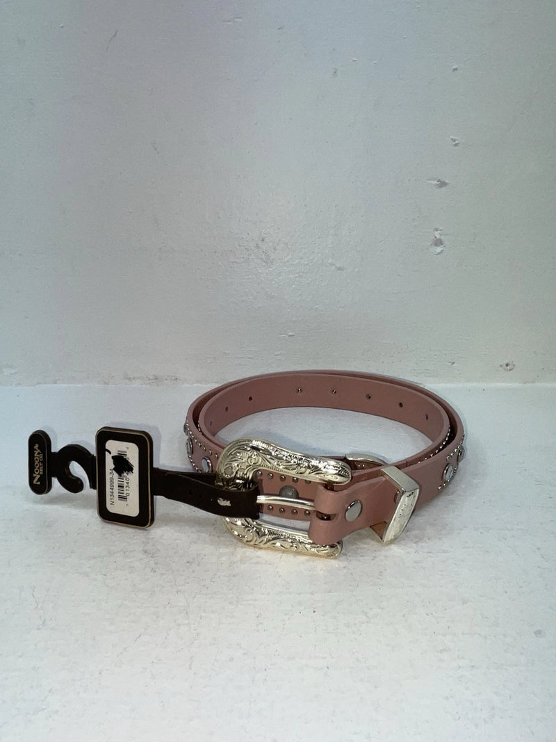 New Pink Genuine Leather Nocona Silver Bling 34” Belt #N1344999 Z-90