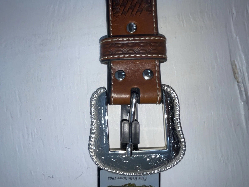 New Brown Genuine Leather Nocona Tooled And Pendent 44” Belt #N2411608 NN-129