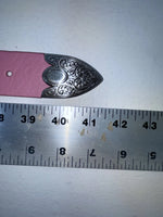 New Pink Genuine Leather Silver Bling L Belt #N3431630 Z-60