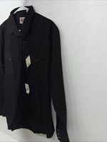 New Men’s Black ELY cattleman Pearl Snap Long Sleeve Shirt 16.5x35 L P-34