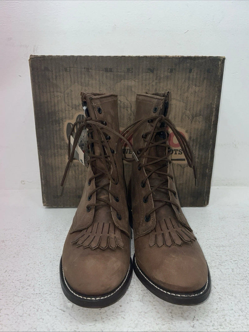 New Men’s Brown Lace Up Laredo Cowboy Boots. 1225 8 E E. 1-85