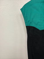 New women’s Cumberland Blue Black Sleeveless Pearl Snap Large TT-30