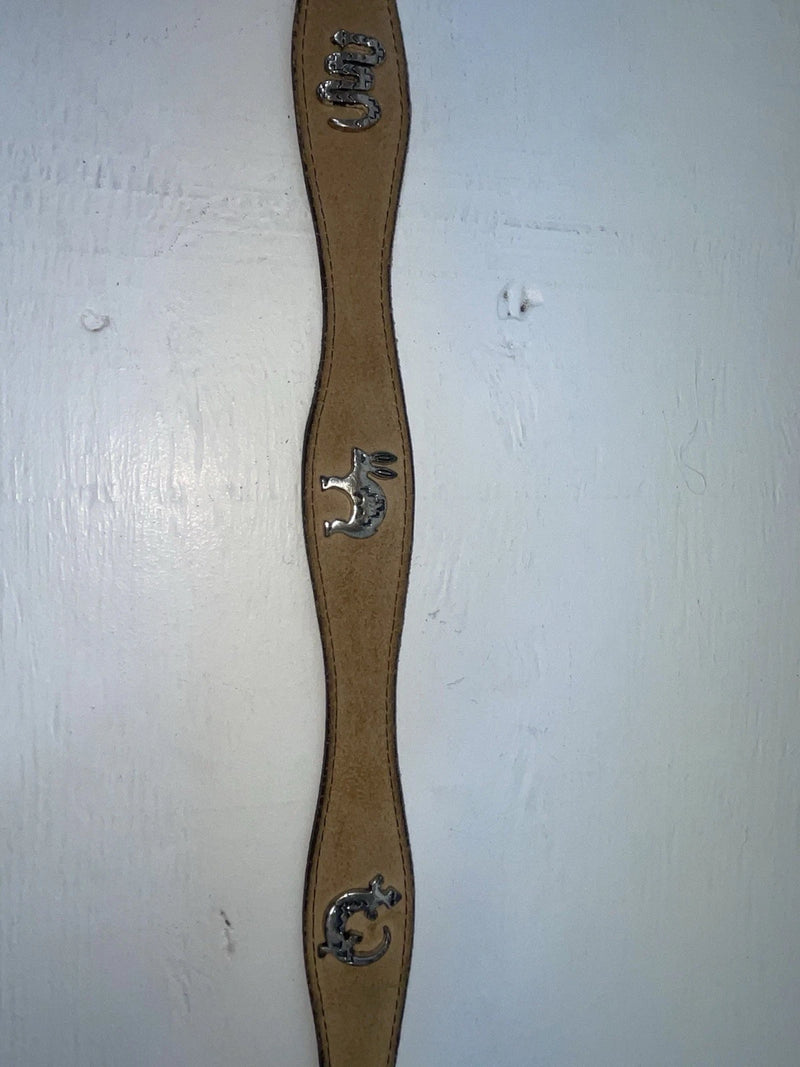 New Brown Genuine Leather Nocona Animal Pendent 32” Belt #606 JJ-16