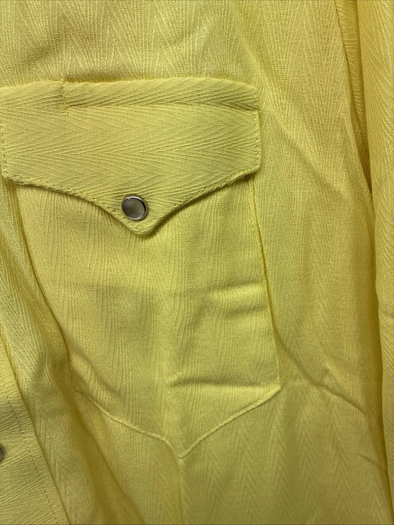 New Women’s Rockmount Yellow Long Sleeve Pearl Snap Size 35 LL-100