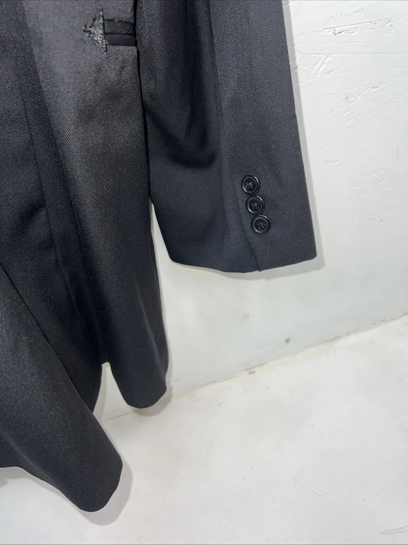 New Men’s Black Circle S Suit Coat 52L #CC1929 WW-59